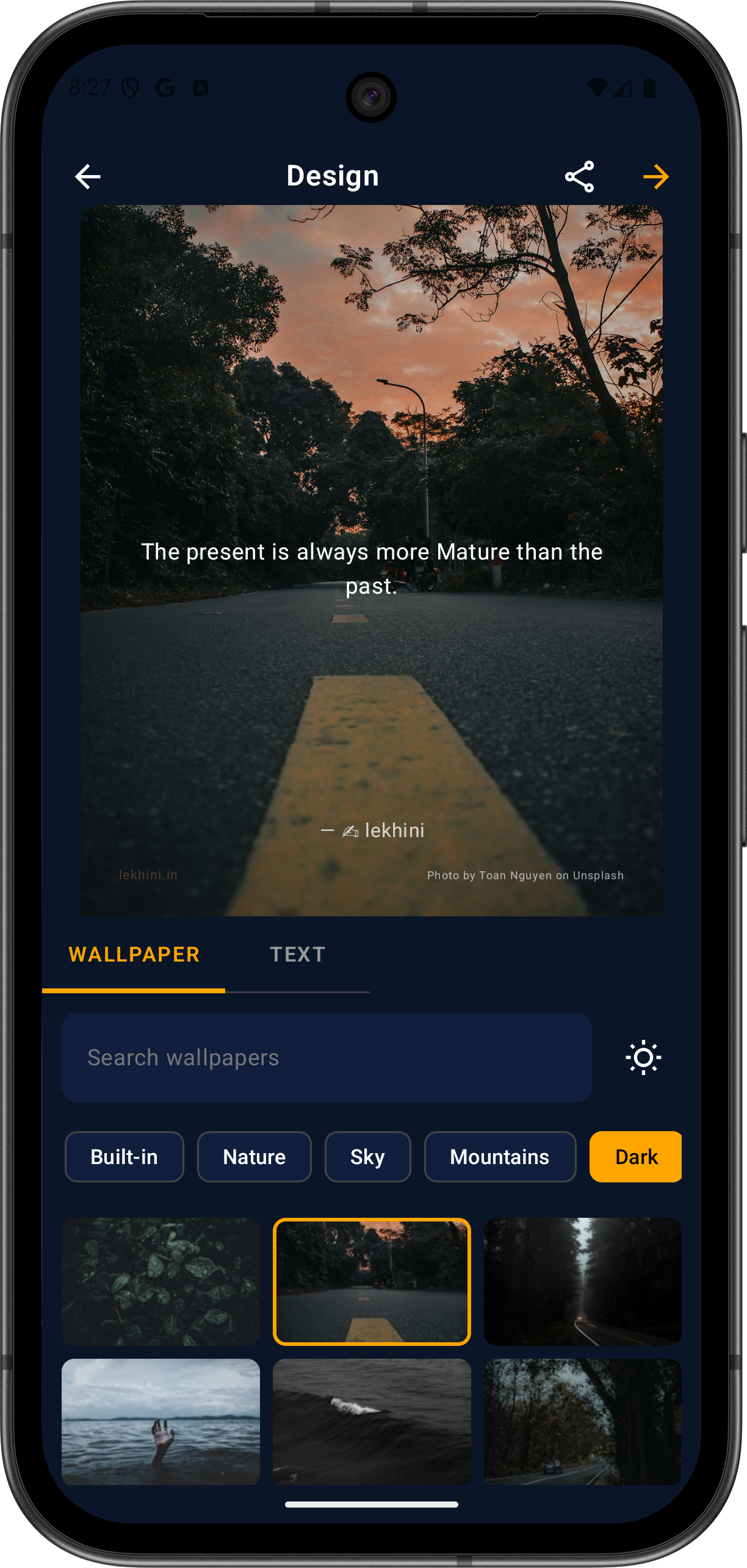 Lekhini wallpaper screen